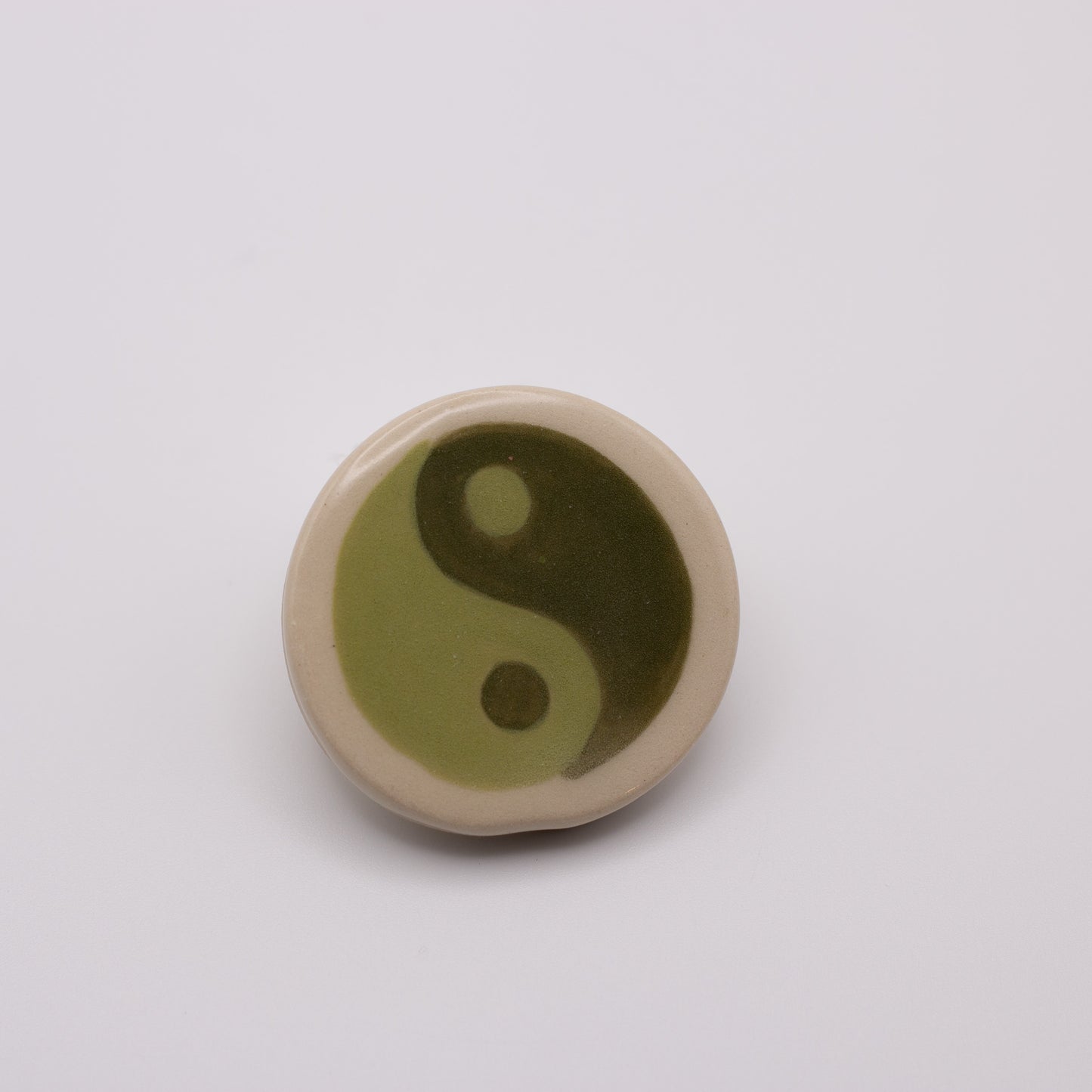 Small Button Magnet- Green Yin Yang