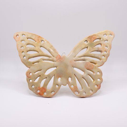 Yellow, Green, & Orange Ceramic Butterfly